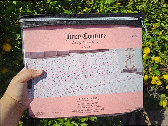 Juicy Coture Twin Bedsheet Cherry And Flowers