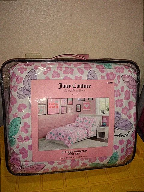 JUICY COUTURE 2 PIECE PRINTED BED SET TWIN JUICY COUTURE KIDS TWIN BED SET