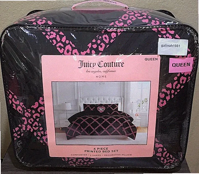 Juicy Couture Black/Hot Pink Leopard Print QUEEN 4pc Set Comforter,Shams,Pillow
