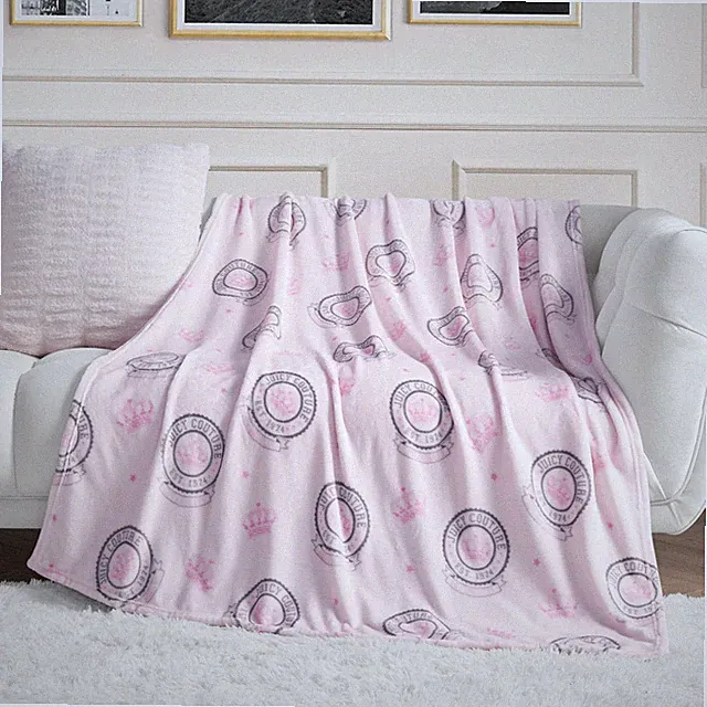 Juicy Couture - Throw Blanket, Juicy Emblem, Plush and Cozy, Decorative Blankets