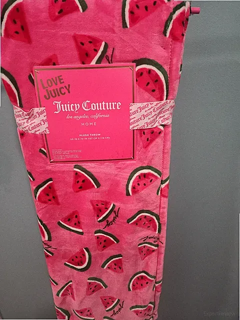 LOVE JUICY COUTURE NWT LOS ANGELES CALIFORNIA PLUSH THROW 50IN X 70IN WATERMELON