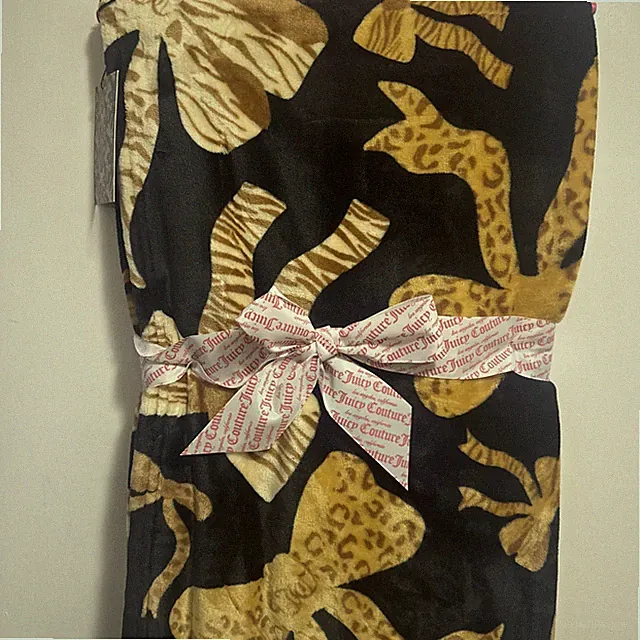 New Juicy Couture Cheetah Bow Throw Blanket 60in x 70in Mothers Day Gift 🎁