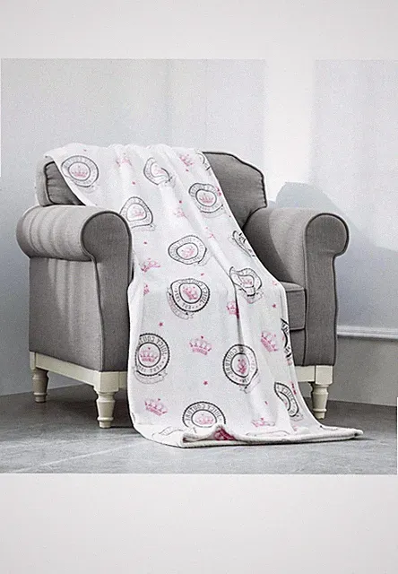NEW Juicy Couture Emblem Plush Throw Blanket